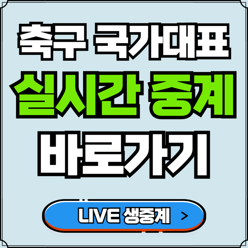 대한민국 축구 국가대표팀 경기 실시간 보러가기